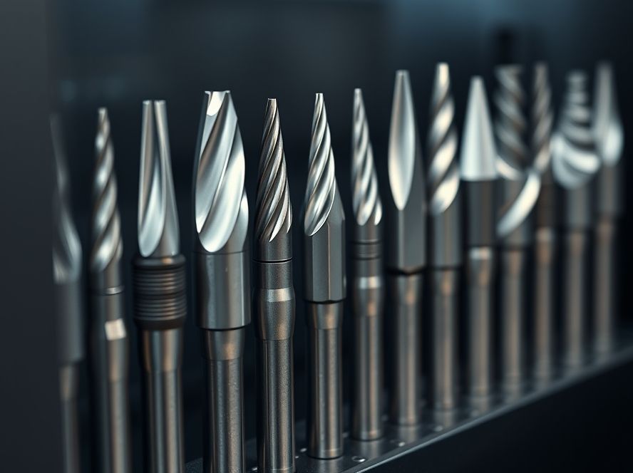A selection of high-precision CNC cutting tools